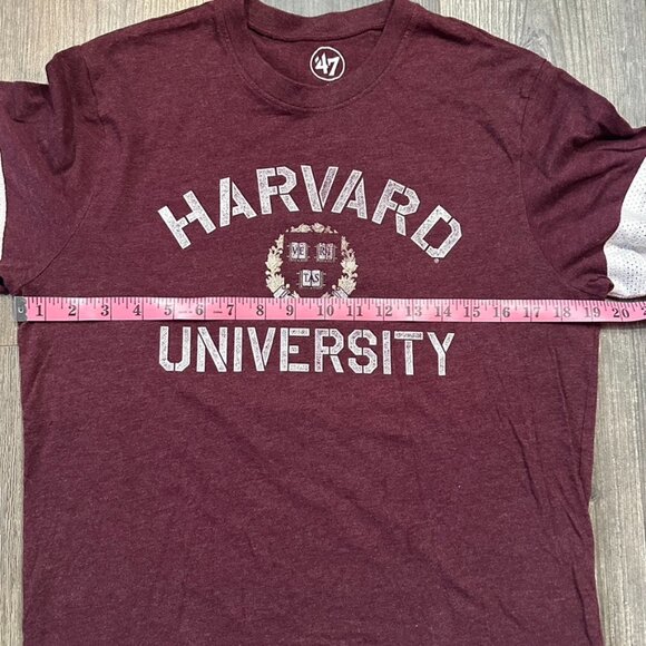 Harvard University T-shirt Mens Small Crimson 47 Brand Preppy Athletic Varsity - Picture 4 of 6